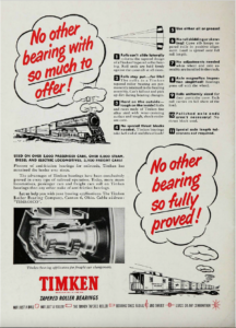 1950 magazine ad for roller bearings